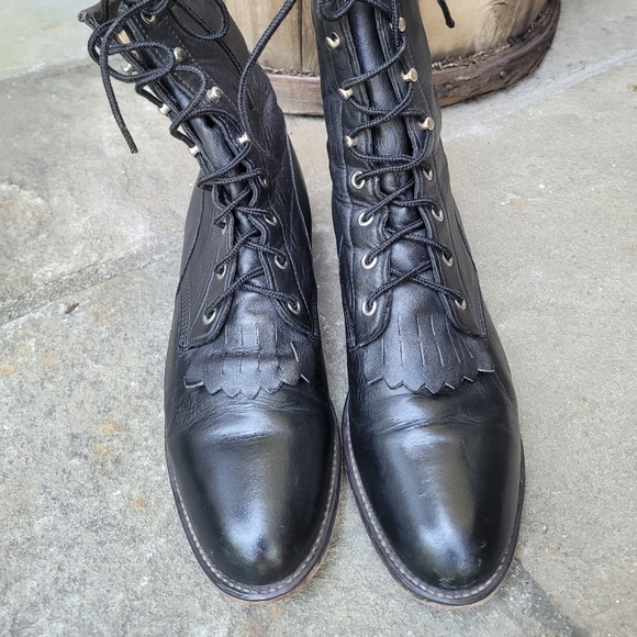Justin Vtg Roper kiltie  vintage  boots - Picture 8 of 15